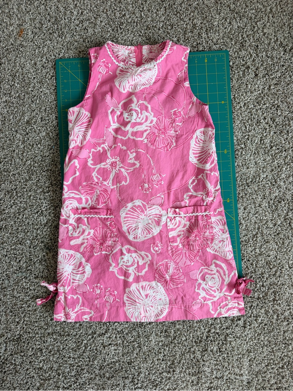 Lilly Pulitzer Bright Pink Floral Shift with White Trim